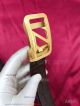 AAA Replica Ermenegildo Zegna Brown Leather Belt - Yellow Gold Buckle (6)_th.jpg